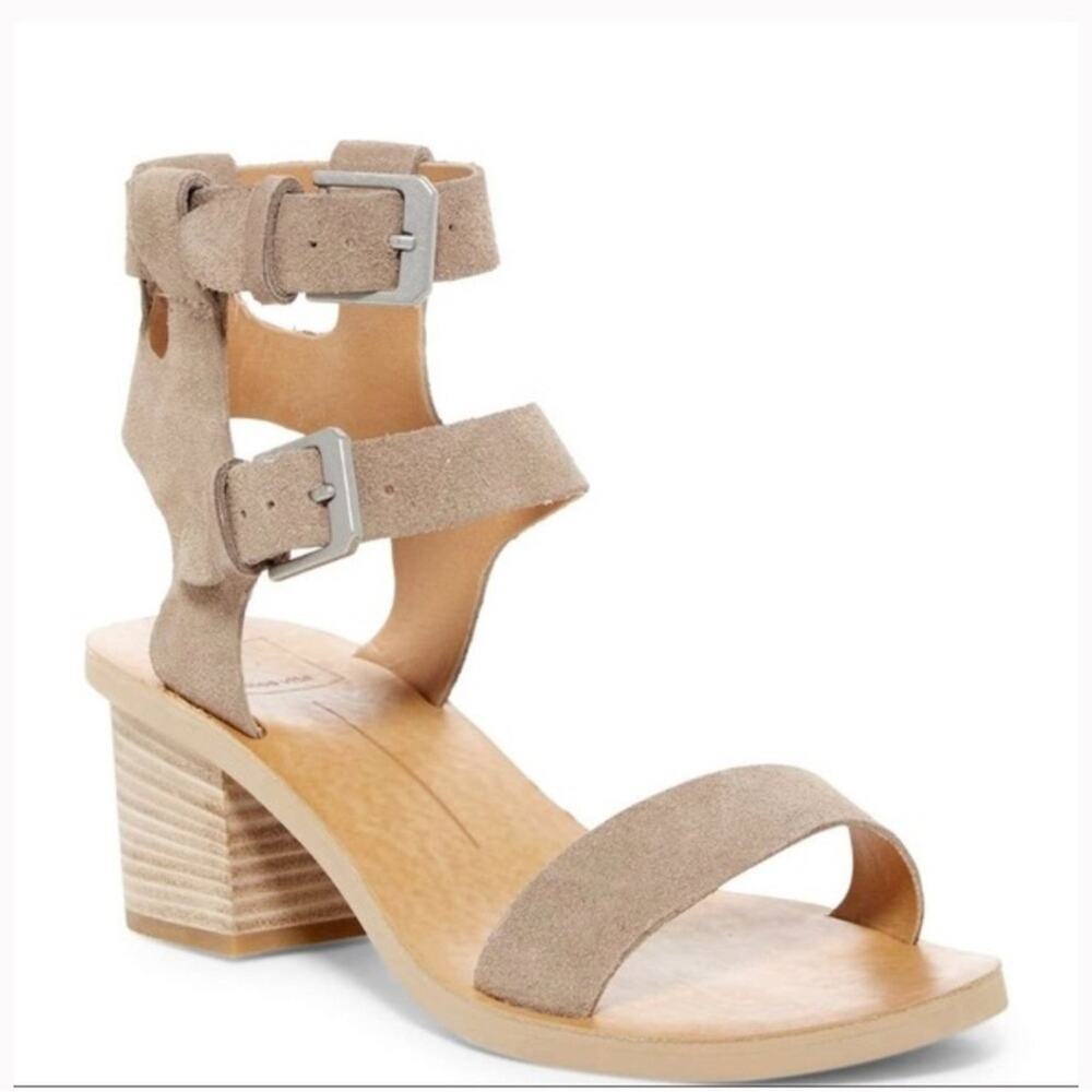 Dolce Vita West Dual Ankle Strap Sandal Taupe Suede 8